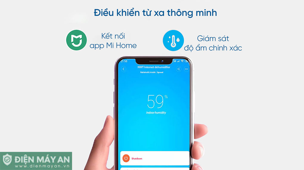 Máy Hút Ẩm Thông Minh Xiaomi New Widetech 18L WDH318EFW1